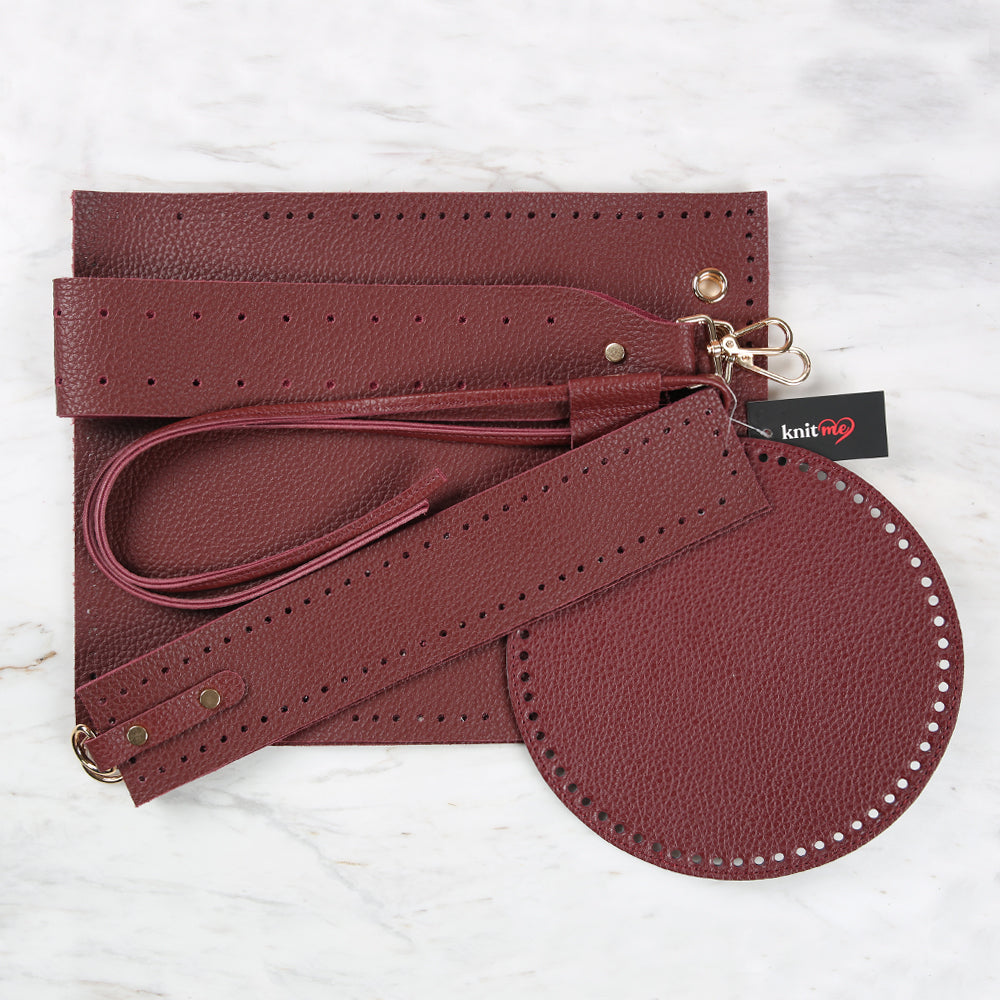 Knitme Kova Çanta Seti Bordo BA-0114